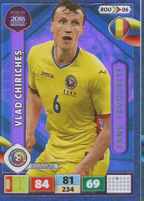 VLAD CHIRICHES - PANINI "Road to WORLD CUP 2018" - "FANS FAVOURITE"  FOIL TRADING CARD