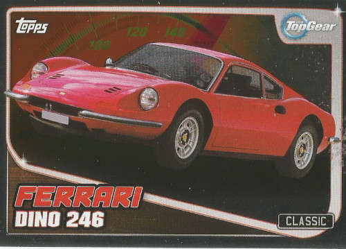 TOP GEAR `TURBO ATTAX 2016/17` - FERRARI DINO 246 GTS  `FOIL` TRADING CARD 215