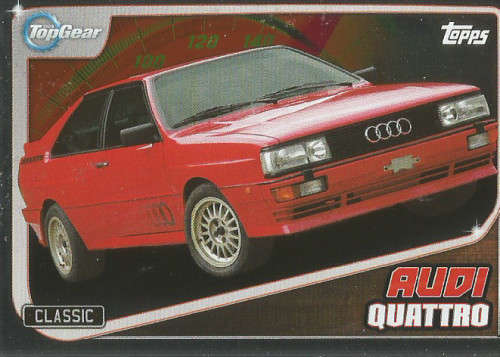 TOP GEAR `TURBO ATTAX 2016/17` - AUDI QUATTRO `FOIL` TRADING CARD 209