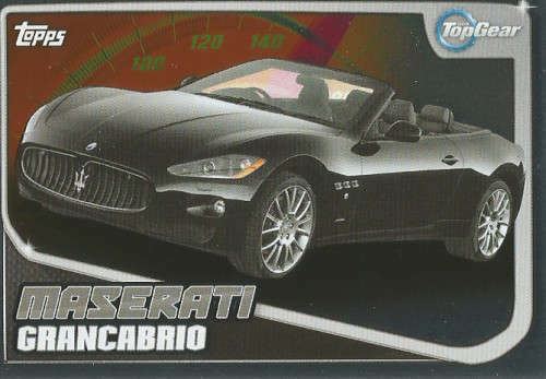 TOP GEAR `TURBO ATTAX 2016/17` - MASERATI GRANCABRIO `FOIL` TRADING CARD 204