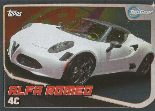 TOP GEAR `TURBO ATTAX 2016/17` - ALFA ROMEO 4C `FOIL` TRADING CARD 193