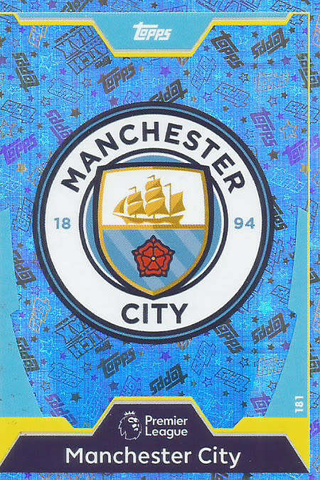 MANCHESTER CITY FC - MATCH ATTAX 2017/18 - SILVER "TEAM LOGO" TRADING CARD