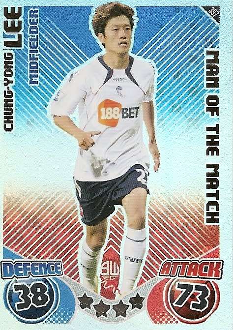 MATCH ATTAX 2010/11 - CHUNG YONG-LEE "MAN of the MATCH" TRADING CARD