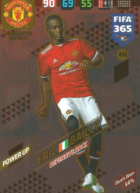 ERIC BAILLY - FIFA 365 2018 EDITION - PANINI 2018 - RED FOIL `DEFENSIVE ROCK` TRADING CARD 415