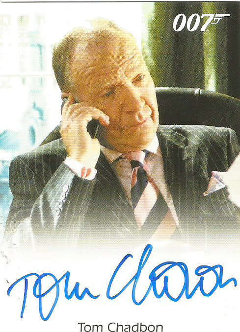 TOM CHADBON "JAMES BOND ARCHIVES 2015"  - CERTIFIED "AUTOGRAPH " TRADING CARD