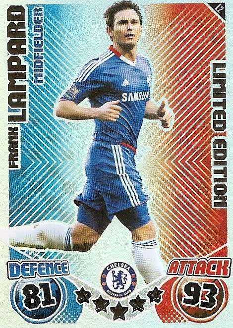 FRANK LAMPARD - TOPPS `MATCH ATTAX` 2010/2011 - ULTRA RARE  `LIMITED EDITION` TRADING CARD
