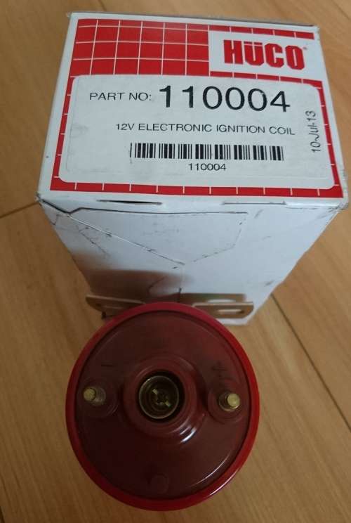 12 Volt ELECTRONIC IGNITION COIL - HUCO part No 110004 - FOR PRE-2000 IGNITION SYSTEMS