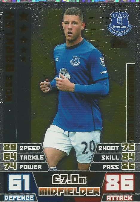 ROSS BARKLEY  - TOPPS `MATCH ATTAX` 2014/2015 - ULTRA RARE `GOLD` LIMITED EDITION CARD