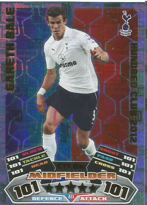 GARETH BALE - MATCH ATTAX 2016/2017 - RARE LEGEND "CLUB 101" FOIL CARD