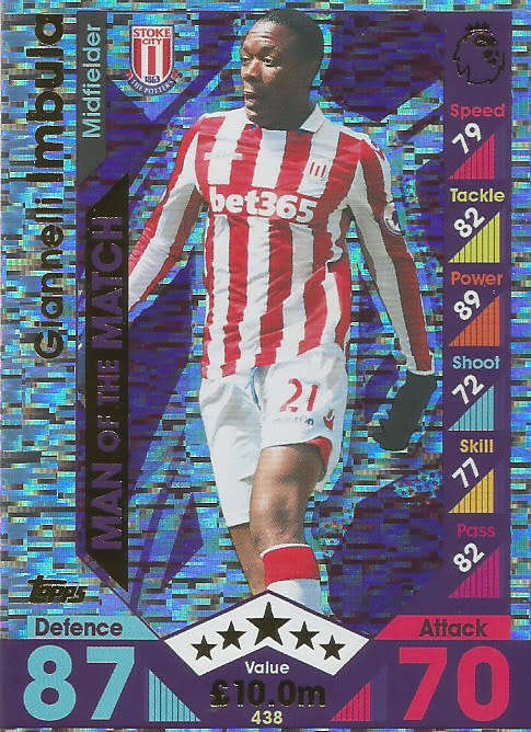 GIANELLI IMBULA - MATCH ATTAX 2016/2017 - "MAN of the MATCH" FOIL CARD