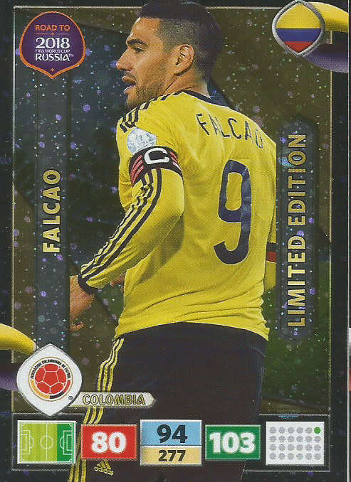 FALCAO - PANINI "Road to WORLD CUP 2018" - "LIMITED EDITION"  FOIL TRADING CARD