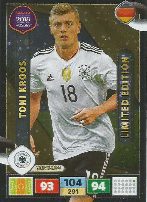 TONI KROOS - PANINI "Road to WORLD CUP 2018" - "LIMITED EDITION"  FOIL TRADING CARD