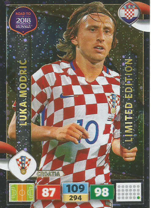 LUKA MODRIC - PANINI "Road to WORLD CUP 2018" - "LIMITED EDITION"  FOIL TRADING CARD