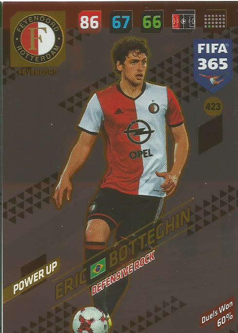 ERIC BOTTEGHIN - FIFA 365 2018 EDITION - PANINI 2018 - RED FOIL `DEFENSIVE ROCK` TRADING CARD 423