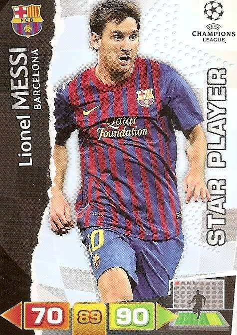 LIONEL MESSI - CHAMPIONS LEAGUE ADRENALYN XL 2011/2012 - `STAR PLAYER` TRADING CARD