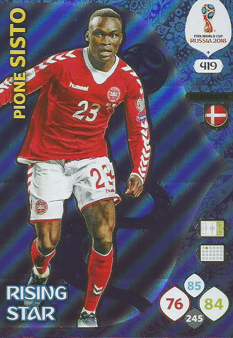 PIONE SISTO - PANINI FIFA WORLD CUP 2018 RUSSIA -  "RISING STAR" FOIL TRADING CARD 419