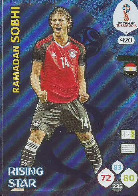 RAMADAN SOBHI - PANINI FIFA WORLD CUP 2018 RUSSIA -  "RISING STAR" FOIL TRADING CARD 420