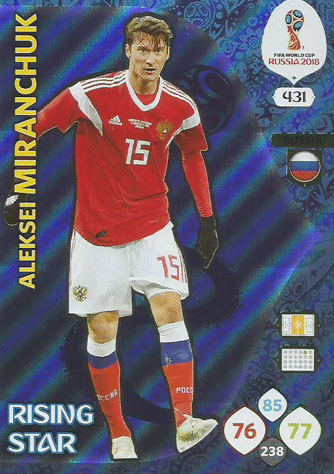 ALEKSEI MIRANCHUK - PANINI FIFA WORLD CUP 2018 RUSSIA -  "RISING STAR" FOIL TRADING CARD 431