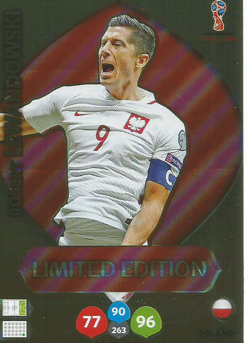 ROBERT LEWANDOWSKI - PANINI FIFA WORLD CUP 2018 RUSSIA - GOLD  "LIMITED EDITION" FOIL TRADING CARD