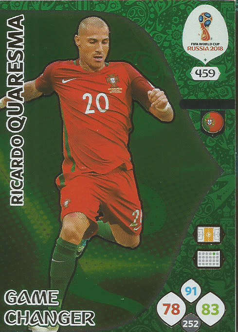RICARDO QUARESMA - PANINI FIFA WORLD CUP 2018 RUSSIA -  `GAME CHANGER` FOIL CARD 459