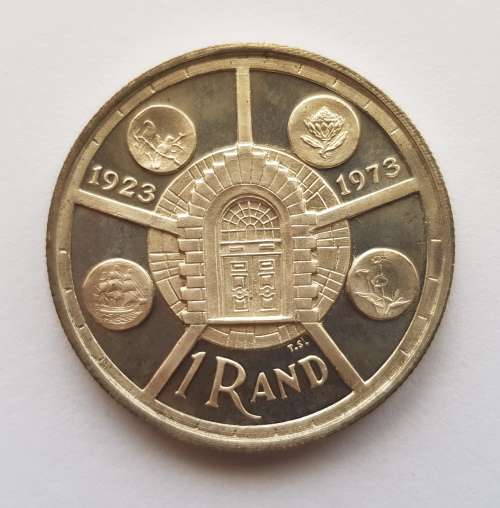 SA MINT - R1 SILVER UNCIRCULATED 1974 - "COMMEMORATIVE 1974"