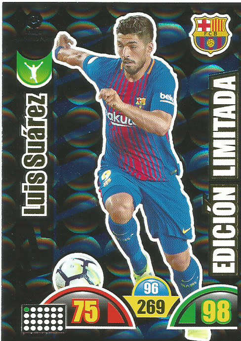 LUIS SUAREZ - " LA LIGA 2018" - "LIMITED EDITION" GOLD TRADING CARD
