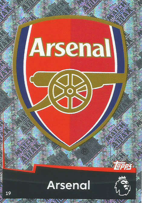 ARSENAL FC - MATCH ATTAX 2018/2019 - SILVER `CLUB BADGE` TRADING CARD