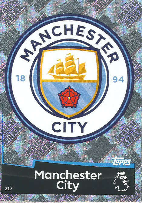 MANCHESTER CITY FC - MATCH ATTAX 2018/2019 - SILVER "CLUB BADGE" TRADING CARD