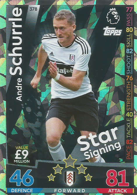 ANDRE SCHURRLE - MATCH ATTAX 2018/2019 - SILVER "STAR SIGNING" TRADING CARD