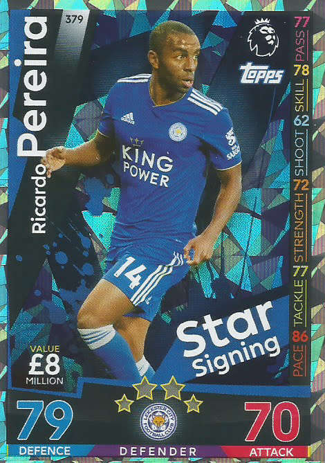 RICARDO PEREIRA - MATCH ATTAX 2018/2019 - SILVER "STAR SIGNING" TRADING CARD