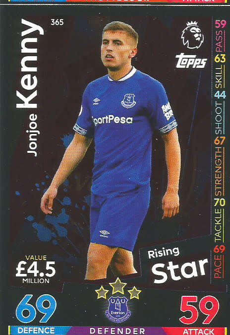 JONJOE KENNY - MATCH ATTAX 2018/2019 - SILVER "RISING STAR" TRADING CARD 365
