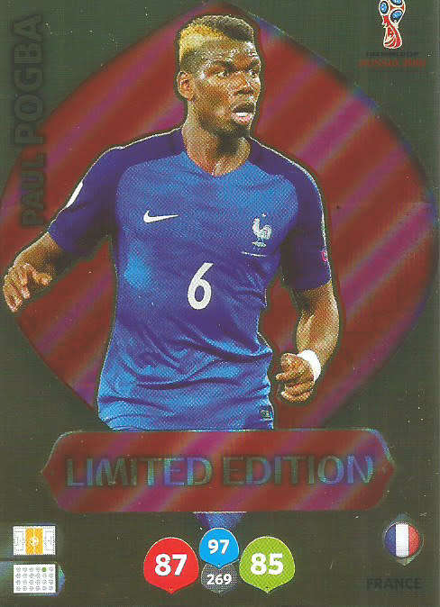 PAUL POGBA - PANINI FIFA WORLD CUP 2018 RUSSIA - GOLD  `LIMITED EDITION` FOIL TRADING CARD