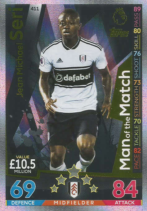 JEAM MICHAEL SERI - MATCH ATTAX 2018/2019 - GOLD "MAN of the MATCH" TRADING CARD 411