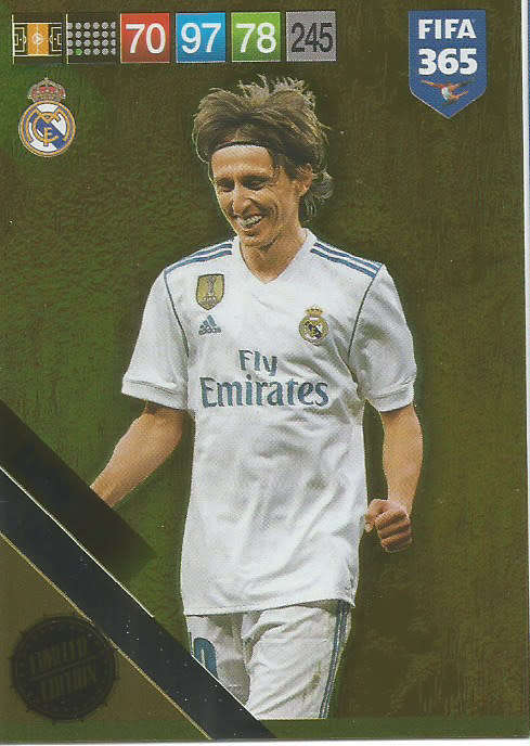 LUKA MODRIC - PANINI `FIFA 365` 2019 EDITION - GOLD FOIL `LIMITED EDITION` TRADING CARD