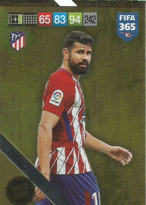 DIEGO COSTA - FIFA 365 2019 EDITION - PANINI 2019 - GOLD FOIL `LIMITED EDITION` TRADING CARD