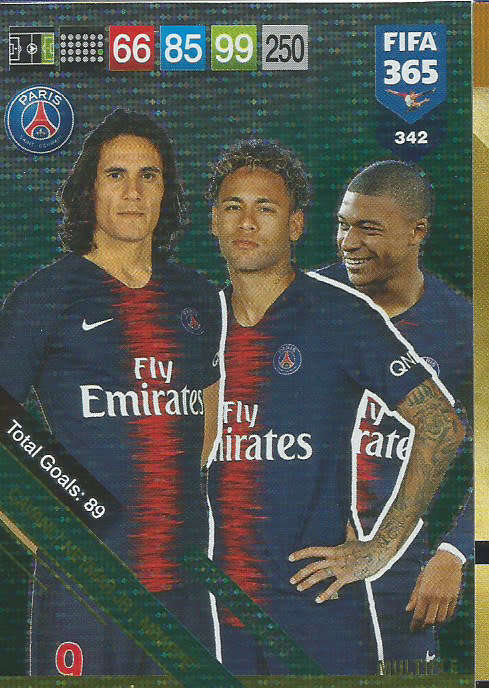 PARIS ST GERMAIN  - FIFA 365 2019 EDITION - PANINI 2019 - FOIL `MULTIPLE` TRADING CARD 342