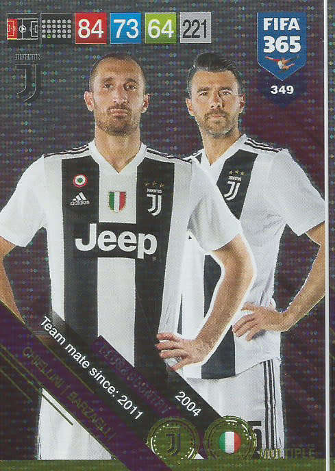 JUVENTUS  - FIFA 365 2019 EDITION - PANINI 2019 - FOIL `MULTIPLE` TRADING CARD 349