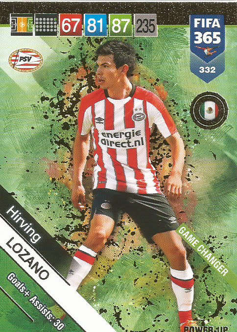 IRVING LOZANO - FIFA 365 2019 EDITION - PANINI 2019 - GOLD FOIL `GAME CHANGER` TRADING CARD 332