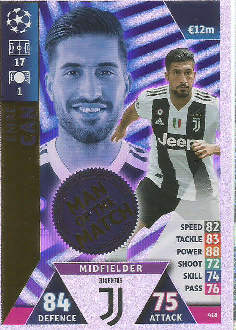 EMRE CAN - CHAMPIONS LEAGUE 2018/19 -  "MAN of the MATCH" FOIL TRADING CARD 418