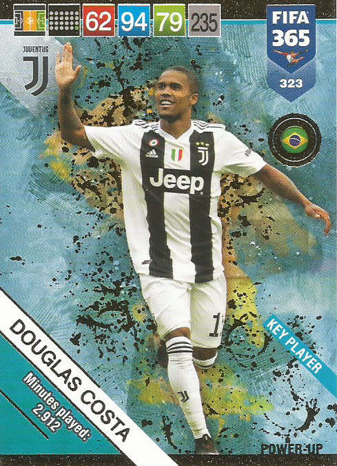 DOUGLAS COSTA - FIFA 365 2019 EDITION - PANINI 2019 - GOLD FOIL `KEY PLAYER` TRADING CARD 323
