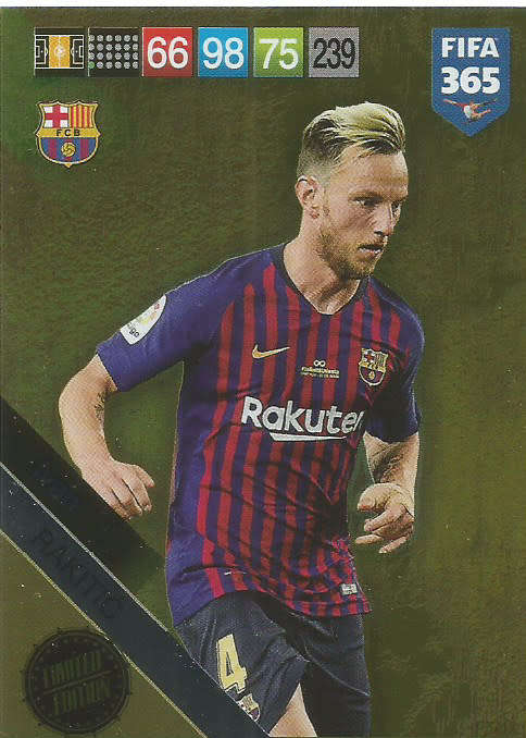 IVAN RAKITIC - FIFA 365 2019 EDITION - PANINI 2019 - GOLD FOIL `LIMITED EDITION` TRADING CARD
