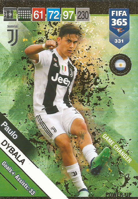 PAULO DYBALA - FIFA 365 2019 EDITION - PANINI 2019 - GOLD FOIL `GAME CHANGER` TRADING CARD 331