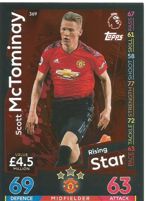 SCOTT McTOMINAY - MATCH ATTAX 2018/2019 - SILVER "RISING STAR" TRADING CARD 369