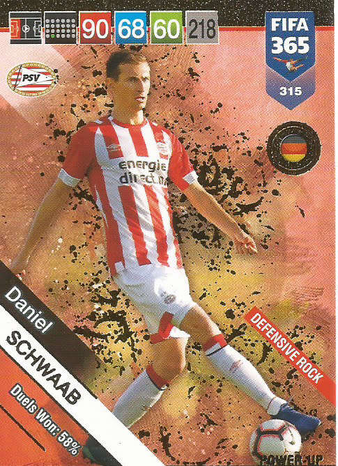 DANIEL SCHWAAB - FIFA 365 2019 EDITION - PANINI 2019 - GOLD FOIL `DEFENSIVE ROCK` TRADING CARD 315