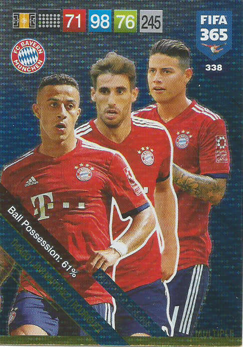BAYERN MUNCHEN  - FIFA 365 2019 EDITION - PANINI 2019 - FOIL `MULTIPLE` TRADING CARD 338