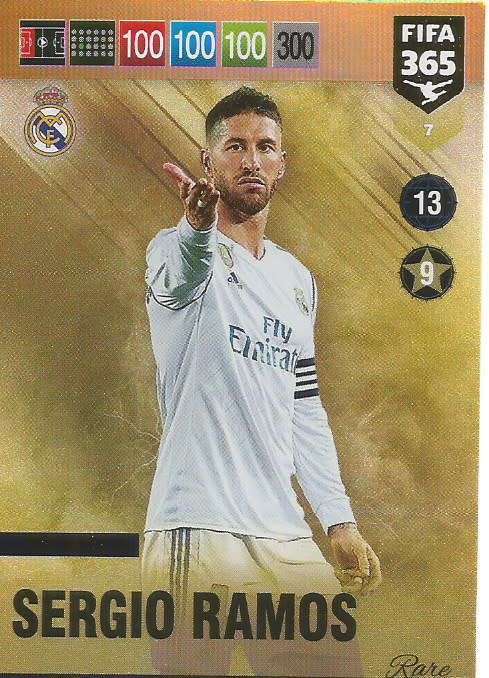 SERGIO RAMOS - FIFA 365 2019 EDITION - PANINI 2019 - GOLD FOIL `TOP MASTER` TRADING CARD 7