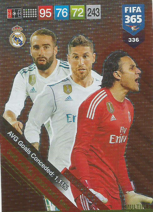 REAL MADRID  - FIFA 365 2019 EDITION - PANINI 2019 - FOIL `MULTIPLE` TRADING CARD 336