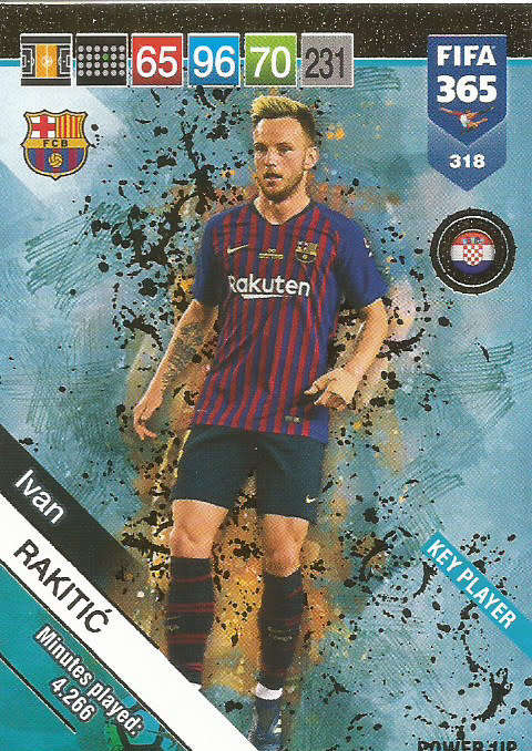 IVAN RAKITIC - FIFA 365 2019 EDITION - PANINI 2019 - GOLD FOIL `KEY PLAYER` TRADING CARD 318