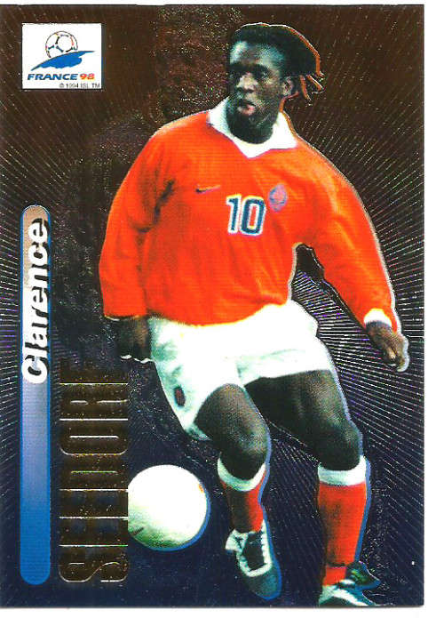CLARENCE SEEDORF - PANINI WORLD CUP 1998 - GOLD ROOKIE `METALLIZED` TRADING CARD 38