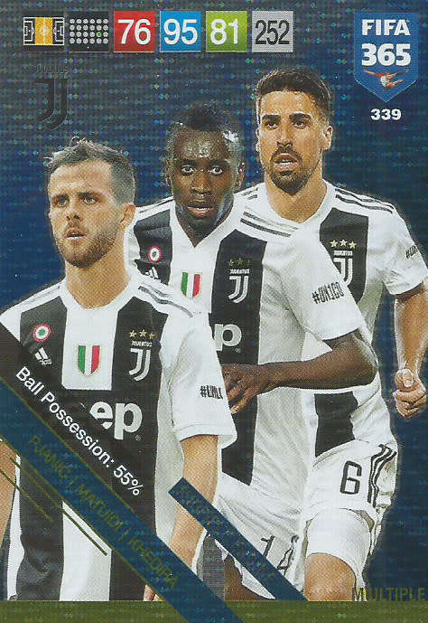 JUVENTUS  - FIFA 365 2019 EDITION - PANINI 2019 - FOIL `MULTIPLE` TRADING CARD 339